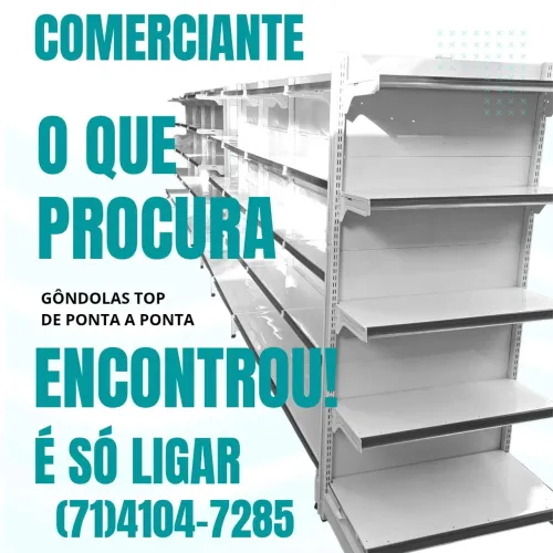 GÔNDOLAS NA CAIXA 1,70 PRETA PAREDE