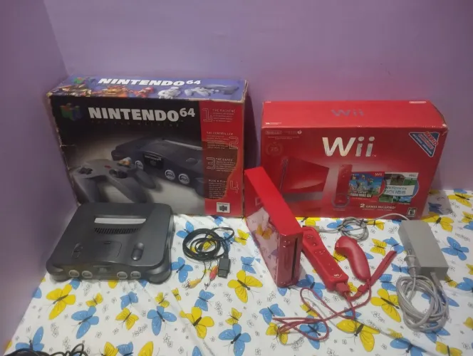 Nintendo Wii edição limitada e Nintendo 64 com caixa