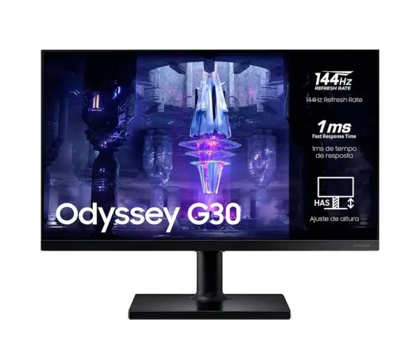 Monitor Gamer Samsung Odyssey G30 24? LED Full HD, 144Hz, 1ms, painel IPS.