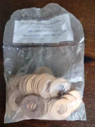 Kit 100 Arruelas de vedação em cobre 