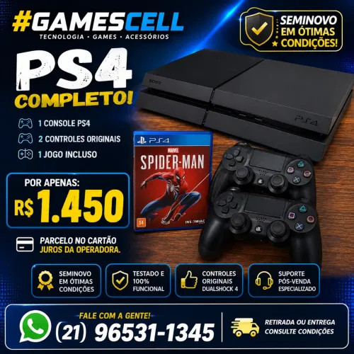 PS4 2 controles e jogo do miranha !!!