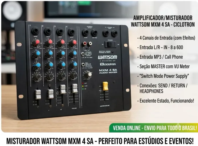 Wattsom/Ciclotron MXM 4 SA - mesa de 4 canais.