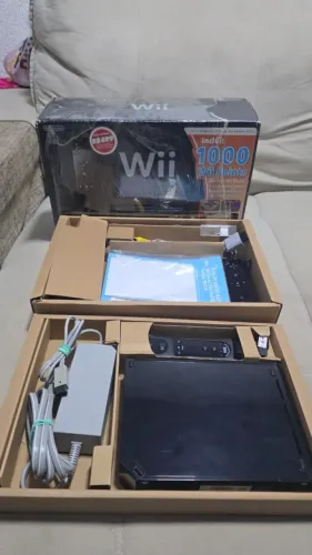 Nintendo Wii Black Desbloq. + Caixa + Manual + Jogos + NF + Colecionador