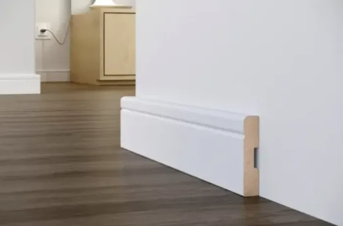 RODAPE Eucafloor Mdf 10cm Frisado Estilo Branco Max Barra Com 2,40ml EUCATEX