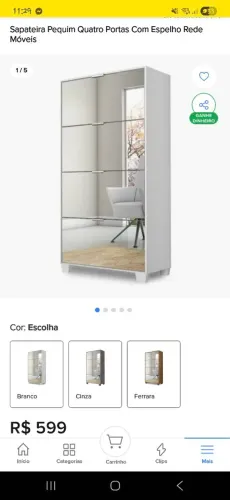 Sapateira (ultimo espelho quebrou, por isso valor baixo)