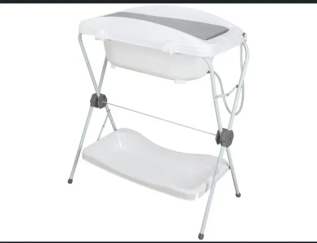 BANHEIRA /TROCADOR KIDDO SHOWER cinza e branco. Desapego do bebe! Perfeito estado!