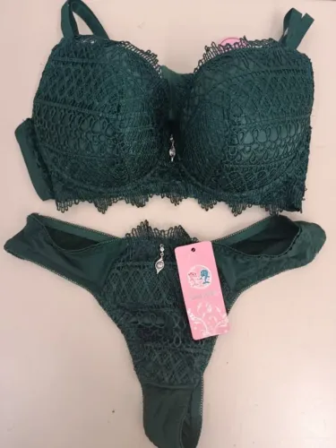 Conjunto Lingerie Sensual Completo Sutiã Com Bojo Alças Reguláveis Calcinha Fio Dental