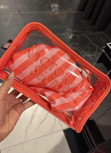 NECESSAIRE Victoria's Secret Coral KIT DE 2 PEÇAS IMPORTADA EUA