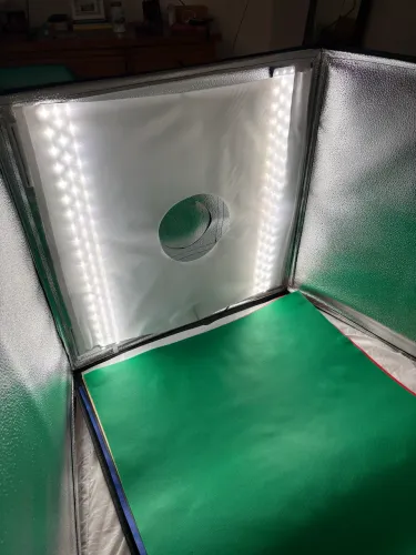 Estúdio Dobrável Portátil Fotográfico Profissonal 60cm Puluz LED Regulável 6 Fundos