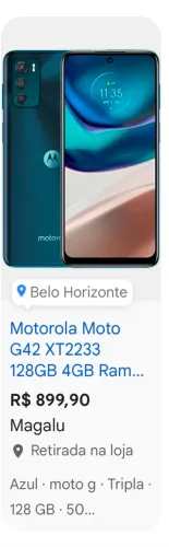 Moto G 42 Novo na caixa