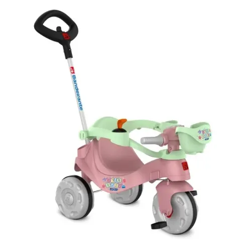 Triciclo Passeio E Pedal Velobaby Joy Rosa Bandeirante 384