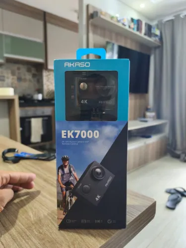 Câmera Akaso EK7000 4K + SD 64GB + Suporte Peitoral - Kit Completo com duas baterias.