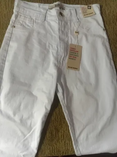 Calça Branca Brim Feminina 