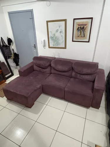 Sofá retrátil 3 lugares grande confortável 