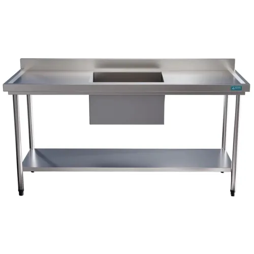 Mesa Pia em Aço Inox 170x60 com Cuba Central e Prateleira - Menos de 1 ano, com NF