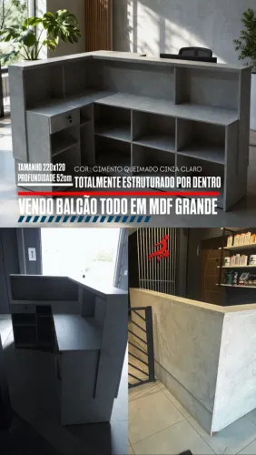 BALCÃO MDF RECEPÇÃO TOP 