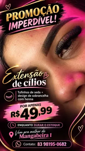 Extensão de cílios tufinho de seda + design de sobrancelha
