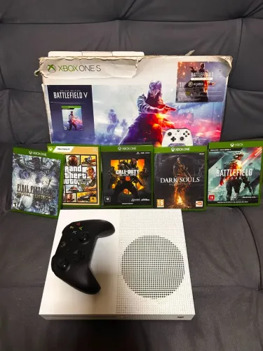 Xbox One S Branco 1TB + Controle + Jogos
