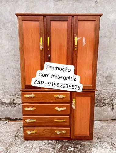 GUARDA - ROUPA DE SOLTEIRO 3 PORTAS E 4 GAVETAS NOVO!