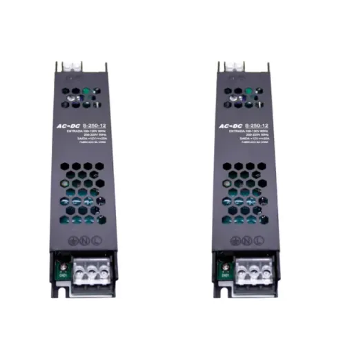 Kit com 02 Fontes Chaveada 12V 20A 240W Capa Preta Bivolt Para CFTV Fita LED