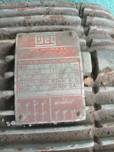 Motor elétrico 5.0 HP, weg, baixa rotação 