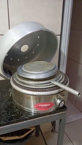 Forno paulistano p40  + bancada + telas de pizza 