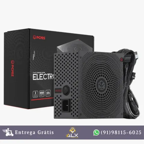 Fonte Gamer 650w 80 Plus Bronze Pcyes Electro V2 Black Vulcan - Elecv2pto650w *ENTREGA GRÁ