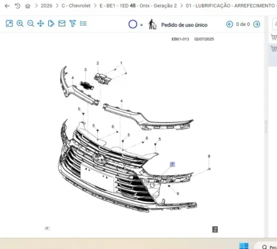 Grade radiador Onix 2026