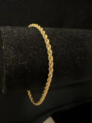 Pulseira Cabo de Aço de ouro 3.36g 18k procedência garantia eterna