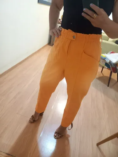Calça clochard laranja