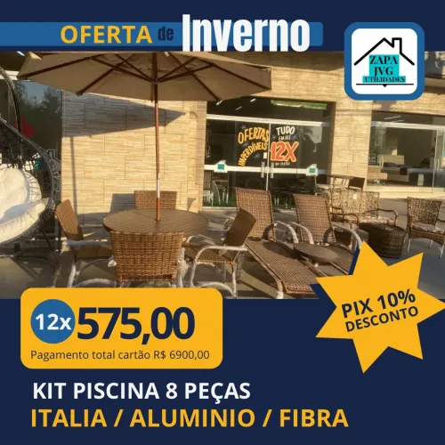 Kit piscina 8 peças alumínio/ fibra /tela Sling