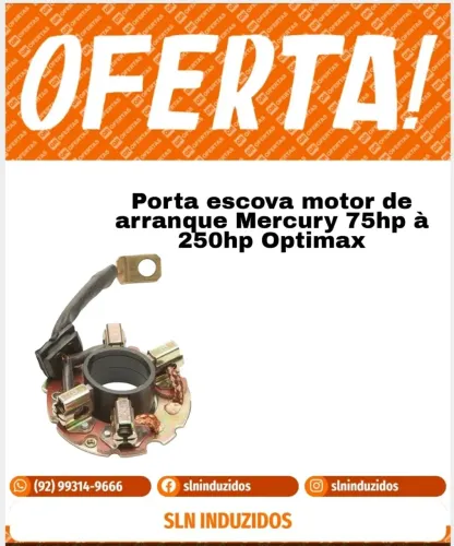 Porta escova motor de arranque Mercury 75hp à 250hp Optimax