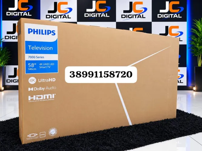 Smart TV Philips 58 polegadas 4K borda fina comando de voz nova lacrada