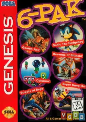 Fita de megadrive 6- pack e sonic 2