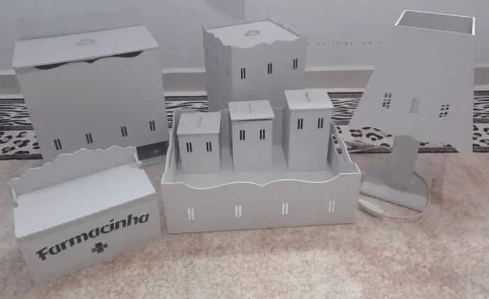 Kit bebê 8 peças em mdf