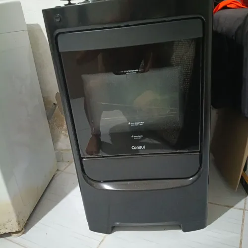 Fogão Consul 4 Bocas Preto Com Mesa De Vidro Acendimento automático