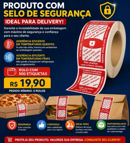 Etiqueta Lacre para Delivery