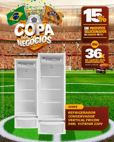 Refrigerador conversador vertical Fricon 569L VCFB569 220v