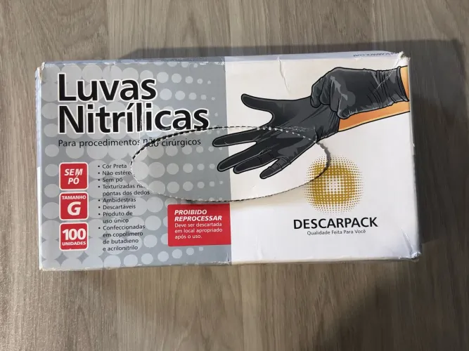 Caixa de luvas nitrilicas