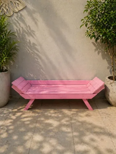 Banco Rosa para Área Externa - Ideal para Jardim, Varanda ou Área Gourmet