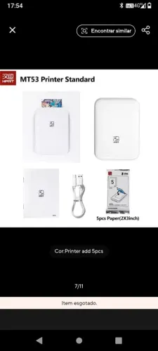 Mini Impressora Fotográfica Colorida Bluetooth Hprt Mt53