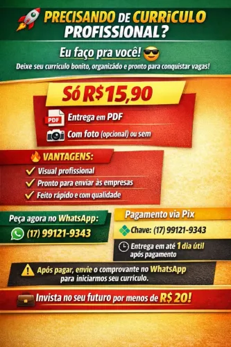 PRECISANDO DE CURRÍCULO PROFISSIONAL