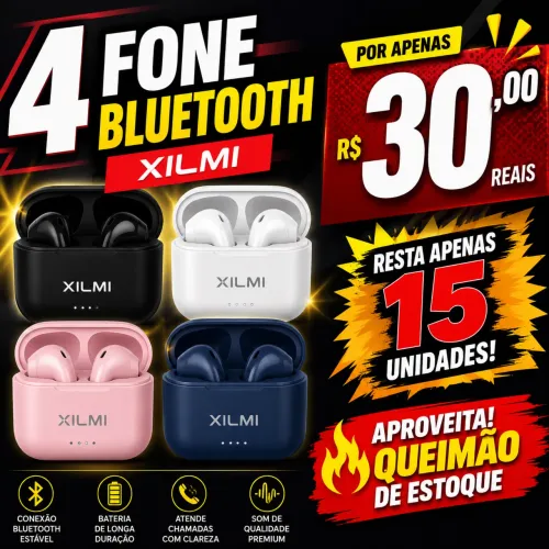 4 fone Bluetooth xiaomi por 30,00 Reais