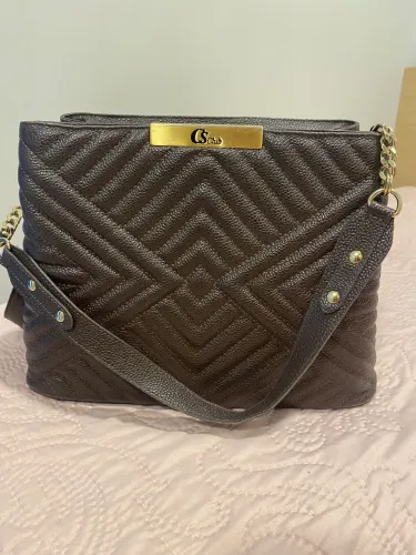 Bolsa cs club em couro legítimo marrom café média 