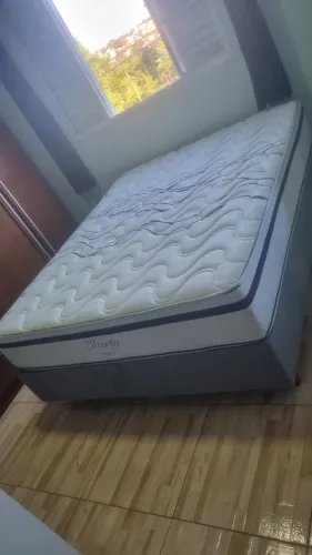 Conjunto cama box com Colchão queen Ortobom liberty, Sem uso Aceito cartão e entrego!