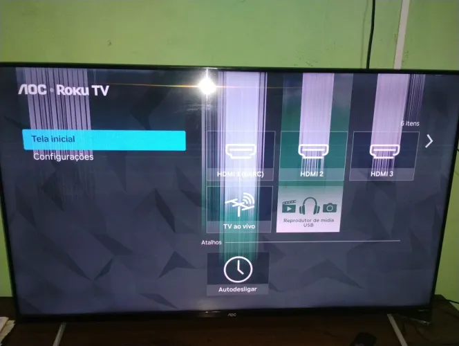 Tv AOC 50 4k com defeito