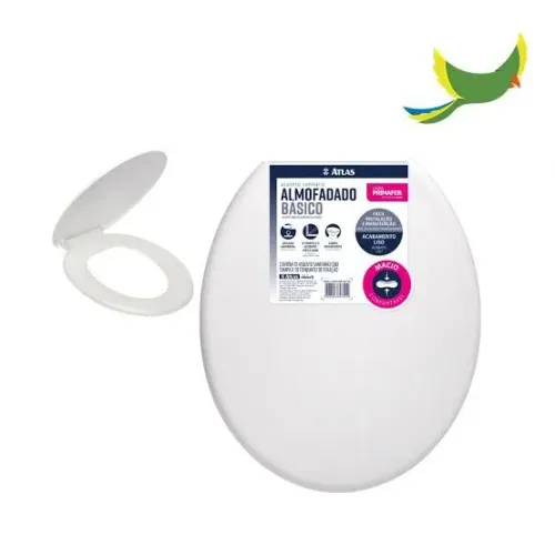 Assento Sanitário Oval Almofadado Básico Branco