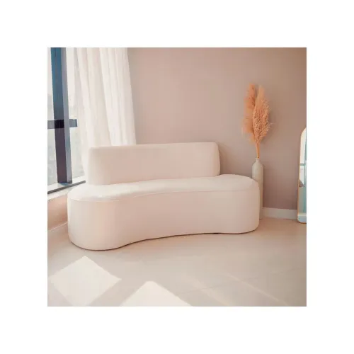 Sofá 3 Lugares 210cm Mônaco Bouclé - Off White