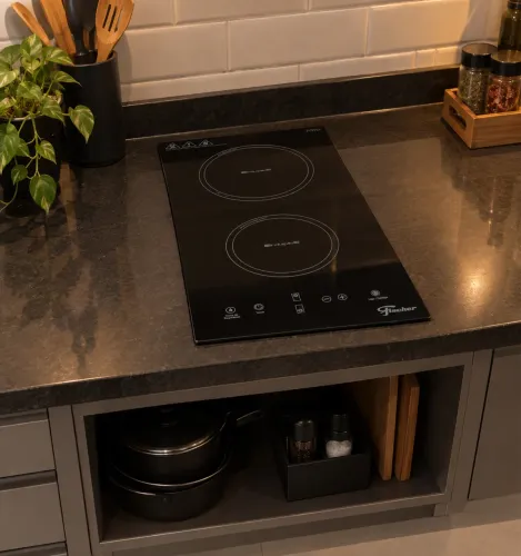 Cooktop de Indução Fischer 2 Bocas Vitrocerâmica com Touch Screen 220V