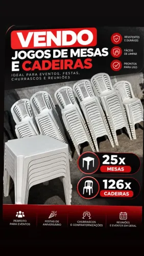 Mesas e cadeiras